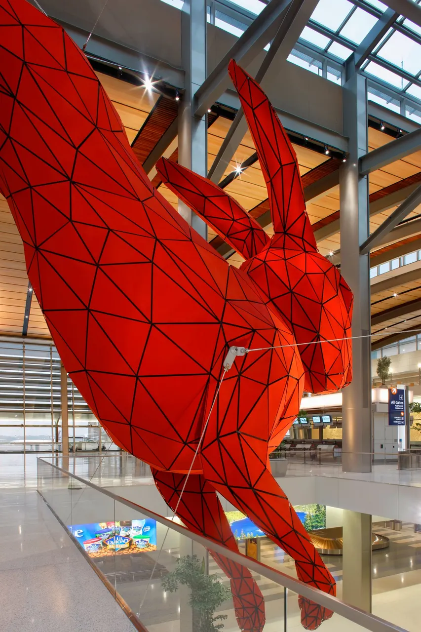 Red Rabbit Sacramento International Airport, Sacramento, CA. Artist Lawrence Argent, Denver, CO | photograph by Ed Asmus
